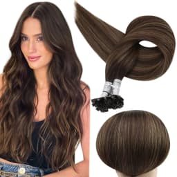 Full Shine U Tip Hair Extensions Fusion Hair Balayage Color 40-50g Keratin Glue Beads Prebonded Remy Human Hair Extensions