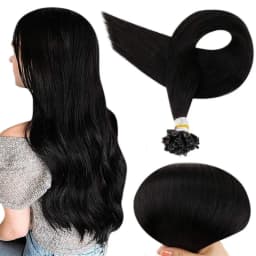 Full Shine U Tip Hair Extensions Fusion Hair Balayage Color 40-50g Keratin Glue Beads Prebonded Remy Human Hair Extensions