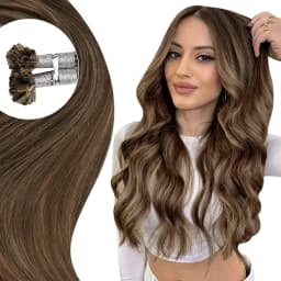Full Shine U Tip Hair Extensions Fusion Hair Balayage Color 40-50g Keratin Glue Beads Prebonded Remy Human Hair Extensions
