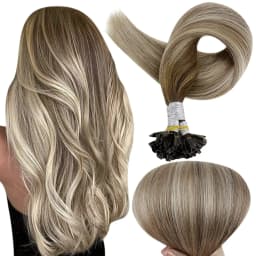 Full Shine U Tip Hair Extensions Fusion Hair Balayage Color 40-50g Keratin Glue Beads Prebonded Remy Human Hair Extensions