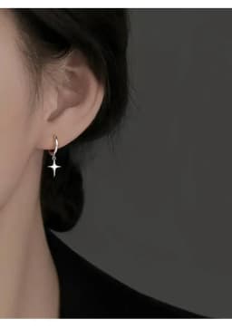 REETI 925 Sterling Silver star hoop Earrings Temperament Simple Inlaid for Women Wedding Jewelry Accessories