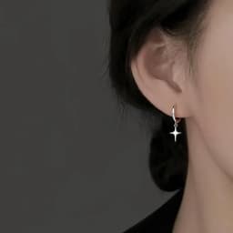 REETI 925 Sterling Silver star hoop Earrings Temperament Simple Inlaid for Women Wedding Jewelry Accessories