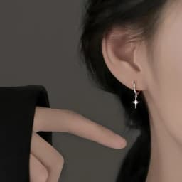 REETI 925 Sterling Silver star hoop Earrings Temperament Simple Inlaid for Women Wedding Jewelry Accessories