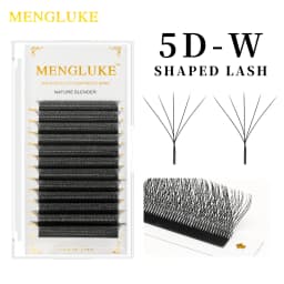 MENGLUKE 5D W Shaped Bloom Automatic Flowering Premade Fans Eyelashes Extensions Natural Soft Light High Idividual Lashes