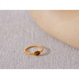 Yhpup Chic Natural Stone Stainless Steel Fashion Ring Minimalist Gold Color Waterproof France Jewelry Women Accessories Gift