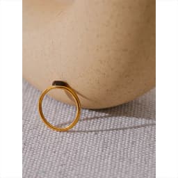 Yhpup Chic Natural Stone Stainless Steel Fashion Ring Minimalist Gold Color Waterproof France Jewelry Women Accessories Gift