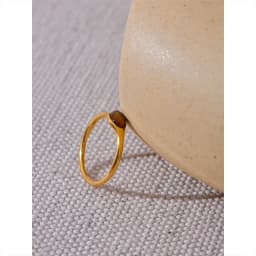 Yhpup Chic Natural Stone Stainless Steel Fashion Ring Minimalist Gold Color Waterproof France Jewelry Women Accessories Gift