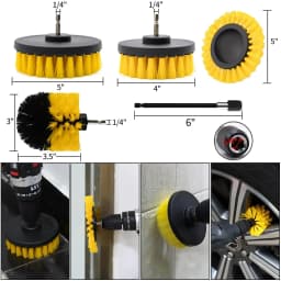 5/6/7/9 Pcs Cleaning Brush Attachment Set Power Scrubber Brush with 1/4“ Extend Long Drill Scrub Brush for Cleaning Shower