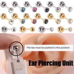 2PCS Disposable Ear Piercing Gun Unit Nickel Free Ear Studs Clasp Safety for Baby Woman NO PAIN Sterilized Piercer Tool Machine