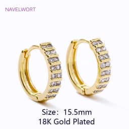 Trendy 18K Gold Plated Brass Geometric Hoop Earring Inlaid Zircon Twist Round Earring,Jewelry Party Gifts For Women Wholesale