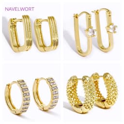 Trendy 18K Gold Plated Brass Geometric Hoop Earring Inlaid Zircon Twist Round Earring,Jewelry Party Gifts For Women Wholesale