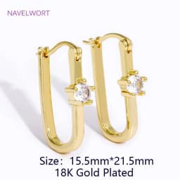 Trendy 18K Gold Plated Brass Geometric Hoop Earring Inlaid Zircon Twist Round Earring,Jewelry Party Gifts For Women Wholesale