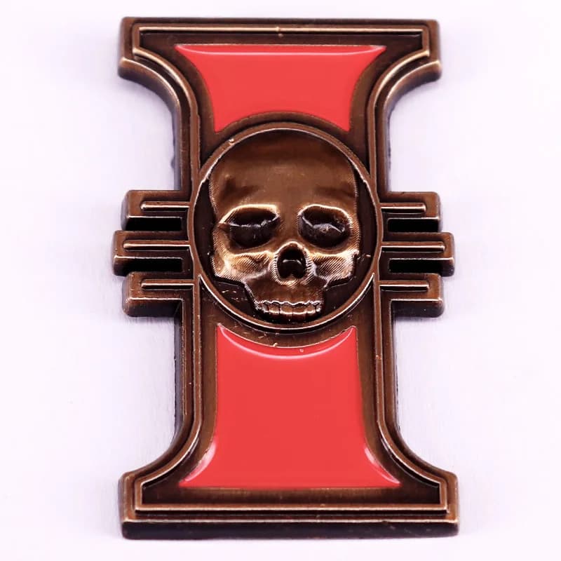 Inquisitor Rosette Vintage Metal Enamel Pin Game Brooch Gamer Badge Jewelry