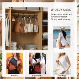 10pcs Widen Plastics Hanger Connection Hook Stackable Space Saving Storage Multifunctional Bag and Hat Hanging Rack
