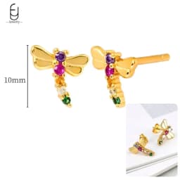 925 Sterling Silver Ear Needle Fashion Hoop Earrings Colorful Crystal Pendants Gold Earring Premium Luxury Women's Jewelry Gift