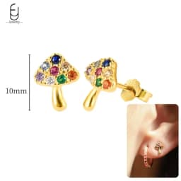 925 Sterling Silver Ear Needle Fashion Hoop Earrings Colorful Crystal Pendants Gold Earring Premium Luxury Women's Jewelry Gift