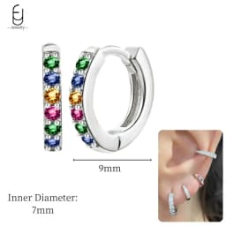 925 Sterling Silver Ear Needle Fashion Hoop Earrings Colorful Crystal Pendants Gold Earring Premium Luxury Women's Jewelry Gift