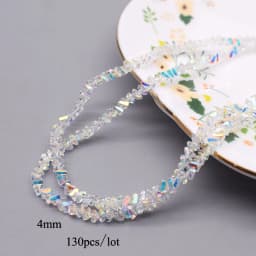 4mm 130pcs High Quality Triangle Crystal Glass Beads Shiny Color Loose Beads For Jewelry Making DIY Earring Necklace