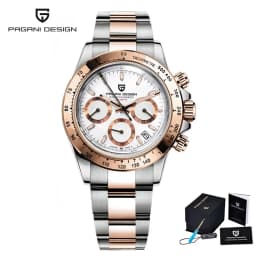 PAGANI DESIGN 2026 New Men's Watches Luxury Rose Gold Quartz Watch For Men 100M Waterproof Sports Chronograph Wristwatch Men