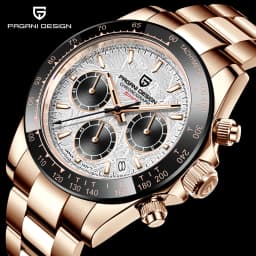 PAGANI DESIGN 2026 New Men's Watches Luxury Rose Gold Quartz Watch For Men 100M Waterproof Sports Chronograph Wristwatch Men