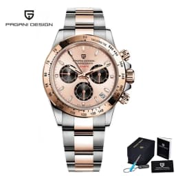 PAGANI DESIGN 2026 New Men's Watches Luxury Rose Gold Quartz Watch For Men 100M Waterproof Sports Chronograph Wristwatch Men