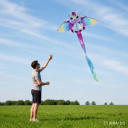Yongjian Pink Unicorn Kite, a small kite ideal for beginners, easy to fly, comes with a 50-meter kite line