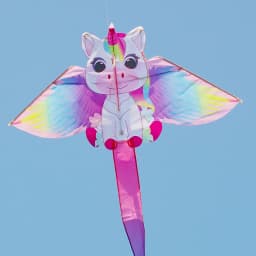 Yongjian Pink Unicorn Kite, a small kite ideal for beginners, easy to fly, comes with a 50-meter kite line