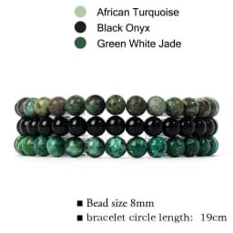 Kirykle Natural Stone Bracelet Sets 3Pcs/set Obsidian Hematite Tiger Eye Beads Bracelets Men for Health Protection Soul Jewelry