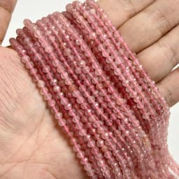 Natural Rose Pink Red Quartz Crystal Stone Beads 2 3 4mm Agates Chalcedony Morganite Rhodochrosite Gem Bead For Making Jewelry