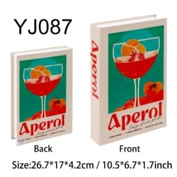 Aperol Cocktail Luxury Fake Books Decoration Coffee Table Decorative Books Club Villa Hotle Decoration Shooting Props Home Extra