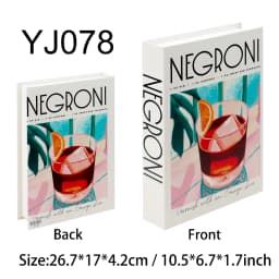 Aperol Cocktail Luxury Fake Books Decoration Coffee Table Decorative Books Club Villa Hotle Decoration Shooting Props Home Extra