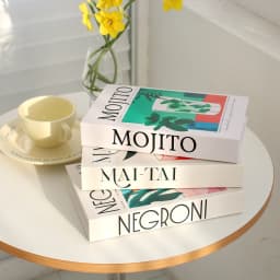 Aperol Cocktail Luxury Fake Books Decoration Coffee Table Decorative Books Club Villa Hotle Decoration Shooting Props Home Extra