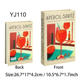 Aperol Cocktail Luxury Fake Books Decoration Coffee Table Decorative Books Club Villa Hotle Decoration Shooting Props Home Extra