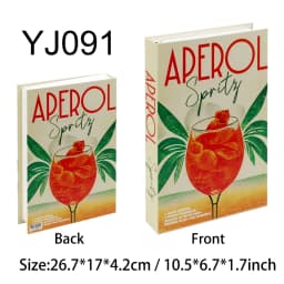Aperol Cocktail Luxury Fake Books Decoration Coffee Table Decorative Books Club Villa Hotle Decoration Shooting Props Home Extra