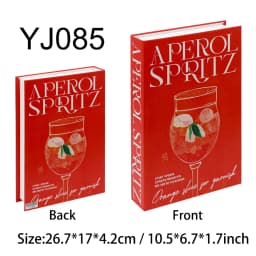 Aperol Cocktail Luxury Fake Books Decoration Coffee Table Decorative Books Club Villa Hotle Decoration Shooting Props Home Extra