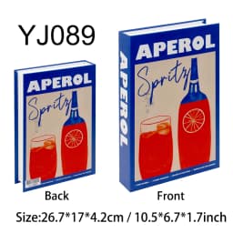 Aperol Cocktail Luxury Fake Books Decoration Coffee Table Decorative Books Club Villa Hotle Decoration Shooting Props Home Extra