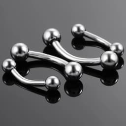 10Pcs/lot Titanium Eyebrow Piercings Banana Earring External Thread 16G Curved Barbell Tragus Ear Cartilage Pircing Jewelry