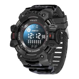 SMAEL Military Digital Watch LED Sports Wristwatches 50m Waterproof LED Stopwatch 8050 Army Watches Digital Big Dail Clock Alarm