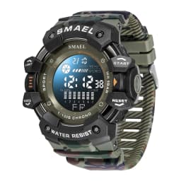 SMAEL Military Digital Watch LED Sports Wristwatches 50m Waterproof LED Stopwatch 8050 Army Watches Digital Big Dail Clock Alarm