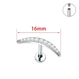 ASTM F136 Titanium Labret Helix Piercing 16/18G Internal Thread Curved Lugs Flat Tragus Conch Piercing G23 Titanium Body Jewelry
