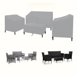 4pcs/Set Patio Furniture Covers, Heavy Duty Waterproof Outdoor Furniture Covers, Rattan Outdoor Furniture Windproof