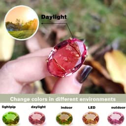 Turkish Color Changing Gemstone Sultanite Ornaments Oval Ring Fashion Simple Rings for Women Jewelry