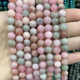 6 8 10MM Natural Stone Jade Chalcedony Round Multicolors Loose Beads For Jewelry Making Diy Charm Bracelets Necklace Accessories