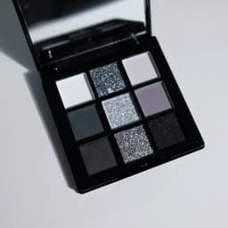 9 Colors Eye Shadow Palette, Dark Black Grey Silvery Color Shimmer Matte Finish Smokey Style Stage Party Performance Makeup