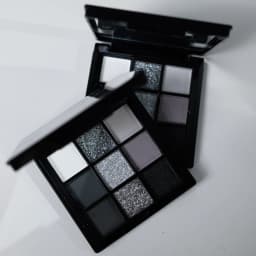 9 Colors Eye Shadow Palette, Dark Black Grey Silvery Color Shimmer Matte Finish Smokey Style Stage Party Performance Makeup