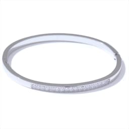 Yhpup 60mm Chic Shiny Cubic Zirconia Daily Bracelet Bangle 316L Stainless Steel Fashion Trendy Waterproof Jewelry Accessories