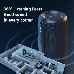 ZEALOT-S49 Portable Bluetooth Speaker 360 Stereo Sound 20W IPX6 Waterproof Wireless Bluetooth 5.2 Outdoor Speaker