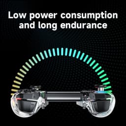 LinYuvo KS40 Transparent Style Wireless Handle for Switch Lite/OLED with 8 LED Lights,Turbo Function,Dual Vibration & Macro Keys