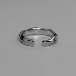 Mobius Wave Ring Silver Color Alloy Open Ring For Women Simple Retro Men Jewelry Trend Accessories
