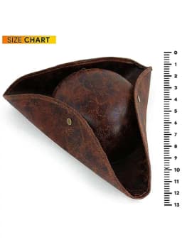 Faux Leather Pirate Hat - Brown Imitation of Old Colonial Style Tricorn , For Holiday Party Cosplay Halloween